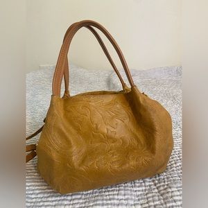 Italian leather cognac purse